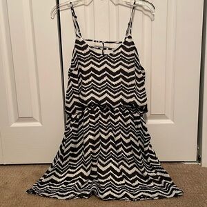 Black and white chiffon dress